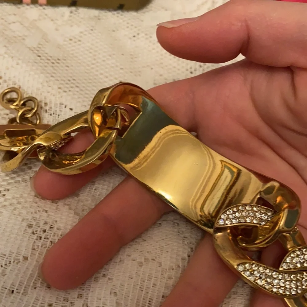 Juicy Couture PAVE SCOTTIE DOG COLLAR SWAROVSKI CRYSTALS CHUNKY LINK ID BRACELET